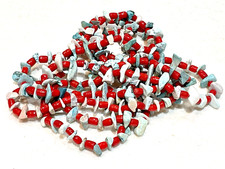 🔥Vintage Fred Harvey-era Native American 44” Coral Turquoise Necklace 1950’s