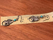 š„Vintage Fred Harvey-era Native American 925 Silver Thunderbird Eagle Earrings - Additional view 5