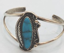 5 Vtg Fred Harvey Era Native American Cuff Bracelets w.MOP ,Turquoise, Coral 68G - Additional view 1