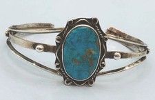 5 Vtg Fred Harvey Era Native American Cuff Bracelets w.MOP ,Turquoise, Coral 68G - Additional view 3