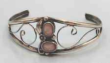 5 Vtg Fred Harvey Era Native American Cuff Bracelets w.MOP ,Turquoise, Coral 68G - Additional view 9