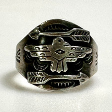 FRED HARVEY ERA TWO ARROWS THUNDERBIRD RING SIZE 10 - Additional view 5