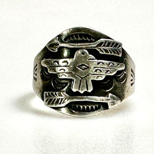 FRED HARVEY ERA TWO ARROWS THUNDERBIRD RING SIZE 10