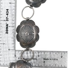c1940's Navajo Fred Harvey sterling silver link concho belt hand stamped - Additional view 3