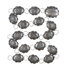 c1940's Navajo Fred Harvey sterling silver link concho belt hand stamped