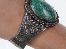 Maisels Fred Harvey Era Native American Sterling/Turquoise Cuff Bracelet i