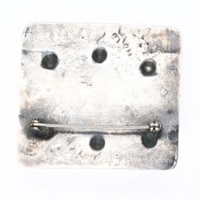 c1940's Big Navajo sterling silver Fred Harvey turquoise thunderbirds pin/brooch - Additional view 3