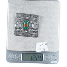 c1940's Big Navajo sterling silver Fred Harvey turquoise thunderbirds pin/brooch - Additional view 4