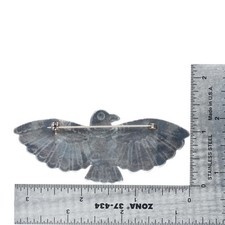 c1940's Big Navajo sterling silver Fred Harvey style thunderbird pin/brooch - Additional view 3