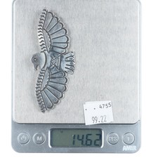 c1940's Big Navajo sterling silver Fred Harvey style thunderbird pin/brooch - Additional view 4