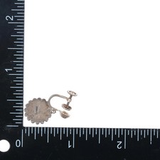 c1940's Fred Harvey Era Sterling silver screw back earrings with nice turquoise - Additional view 2