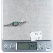 20's-30's Vintage Navajo/Fred Harvey sterling silver/turquoise whirling logs pin - Additional view 4