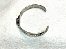 š„Native American 1920s Fred Harvey 925 Silver Kingman Turquoise Bracelet Arrow - Additional view 5