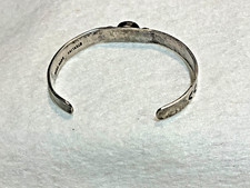 š„Native American 1920s Fred Harvey 925 Silver Kingman Turquoise Bracelet Arrow - Additional view 6