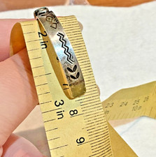 š„Native American 1920s Fred Harvey 925 Silver Kingman Turquoise Bracelet Arrow - Additional view 8