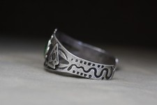 Vintage Fred Harvey Era Navajo Sterling Silver Turquoise Cuff Bracelet Size 6.75 - Additional view 7