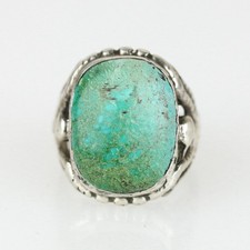 Old Fred Harvey Era Sterling Silver Thunderbird Turquoise Ring Sz 9.5 - Additional view 1