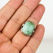 Old Fred Harvey Era Sterling Silver Thunderbird Turquoise Ring Sz 9.5 - Additional view 4