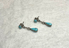 🔥Old Pawn 1930’s Fred Harvey Native American Turquoise Squash Blossom Earrings - Additional view 7