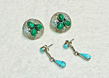🔥Old Pawn 1930’s Fred Harvey Native American Turquoise Squash Blossom Earrings