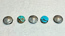 🔥Old Pawn 1890s-1930s Fred Harvey Era Native American Kingman Turquoise Buttons - Additional view 4
