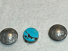 🔥Old Pawn 1890s-1930s Fred Harvey Era Native American Kingman Turquoise Buttons - Additional view 6