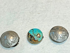 🔥Old Pawn 1890s-1930s Fred Harvey Era Native American Kingman Turquoise Buttons - Additional view 7