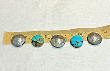 🔥Old Pawn 1890s-1930s Fred Harvey Era Native American Kingman Turquoise Buttons - Additional view 8
