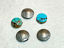 🔥Old Pawn 1890s-1930s Fred Harvey Era Native American Kingman Turquoise Buttons