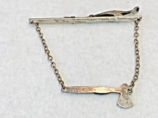 🔥 Native American Fred Harvey 900 Silver Kingman Turquoise tomahawk tie clip - Additional view 5