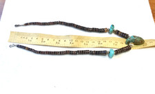 🔥Early 1930 Fred Harvey Native America Kingman Turquoise Chunks Necklace Silver - Additional view 9
