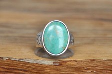 Fred Harvey Era Carolyn Pollack Turquoise Green Ring - Size 6 - Stamped and Test - Additional view 1