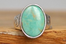 Fred Harvey Era Carolyn Pollack Turquoise Green Ring - Size 6 - Stamped and Test - Additional view 2