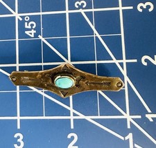 VTG Fred Harvey Era Sterling Silver Turquoise Early C Clamp Brooch Pin Southwest - Additional view 4