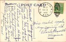 Fred Harvey US Map c. 1939 Postcard - Additional view 1