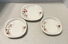 Fred Harvey Railroad Trend Syracuse China Cherry Blossom set of 3 small plates