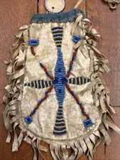 Antique Native American Sioux Beaded Tobacco Bag w/Original Fred Harvey Tag - Additional view 12