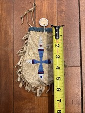 Antique Native American Sioux Beaded Tobacco Bag w/Original Fred Harvey Tag - Additional view 20