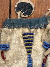 Antique Native American Sioux Beaded Tobacco Bag w/Original Fred Harvey Tag - Additional view 8