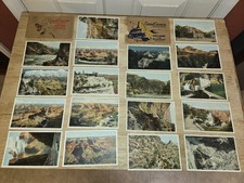 VTG 18 FRED HARVEY GRAND CANYON NATIONAL PARK POSTCARDS FROM SET NO 3 AND NO 1