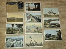 VTG 10 PACK CALIFORNIA POSTCARDS FRED HARVEY OVERLAND SET NO 5 TRAINS DESERT ETC