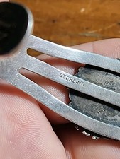 Vintage Fred Harvey Era Navajo Sterling Silver Turquoise Stamped Cuff Bracelet - Additional view 7