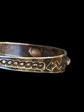 Vintage Fred Harvey Era Sterling Silver Green Turquoise Arrows Cuff Bracelet - Additional view 3