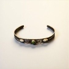 Vintage Fred Harvey Era Sterling Silver Green Turquoise Arrows Cuff Bracelet - Additional view 5