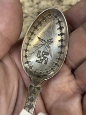 NAVAJO INDIAN SWASTIKA ARROWS FRED HARVEY INGOT STERLING SILVER SOUVENIR SPOON - Additional view 2