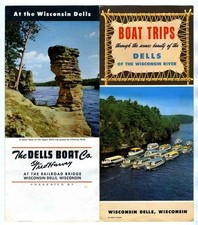 Fred Harvey Boat Trips Through the Dells of the Wisconsin River Brochure 1950s