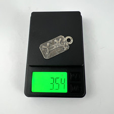 Vintage Navajo Sterling Silver Fred Harvey Dog Tag Pendant 3.5g Patina Southwest - Additional view 9