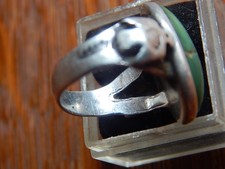 Fred Harvey Era Thunderbird Green Turquoise Sterling Silver or Coin Size 5 - Additional view 6