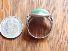 Fred Harvey Era Thunderbird Green Turquoise Sterling Silver or Coin Size 5 - Additional view 9