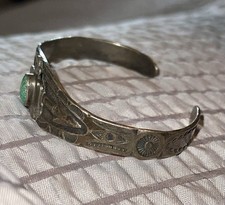 OLD FRED HARVEY ERA Navajo THUNDERBIRD Turquoise Sterling silver Bracelet - Additional view 1